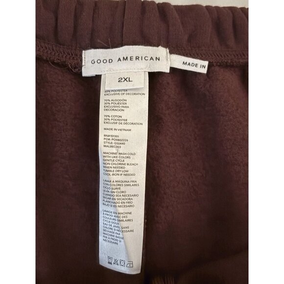 Good American Women’s Burgundy Wide Leg Sweatpants Size 2XL Plus Size NWT - Picture 4 of 7